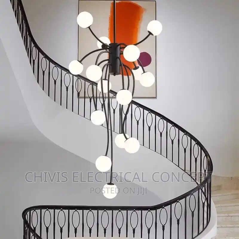 Nordic Home Decoration, Stair Chandelier, Living Room