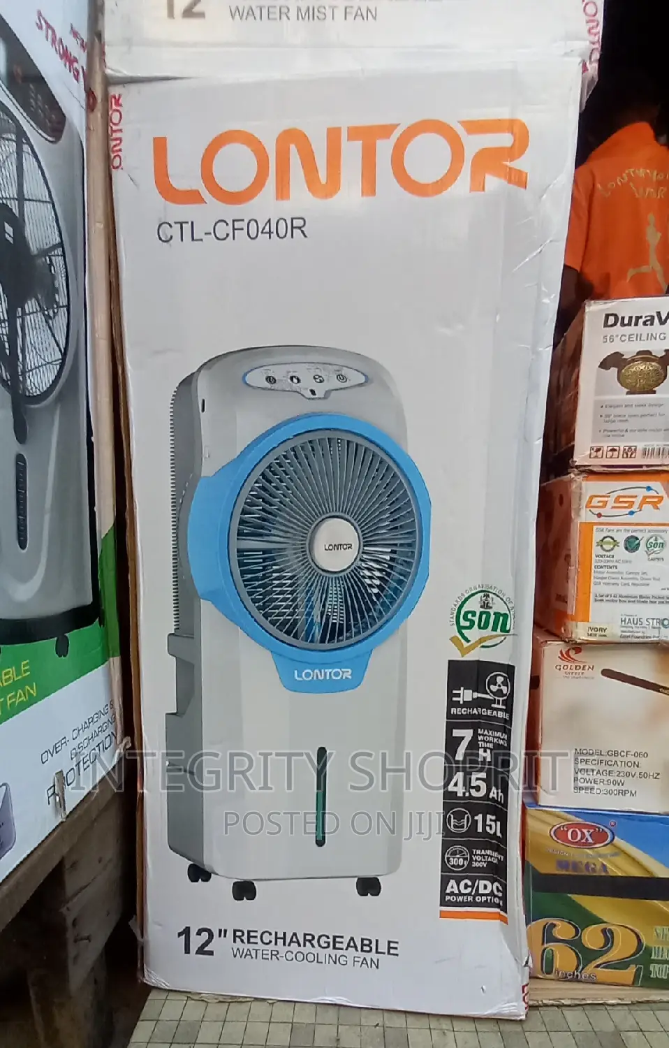 Lontor Rechargeable Air Cooler [Water Fan] With Remote Contr