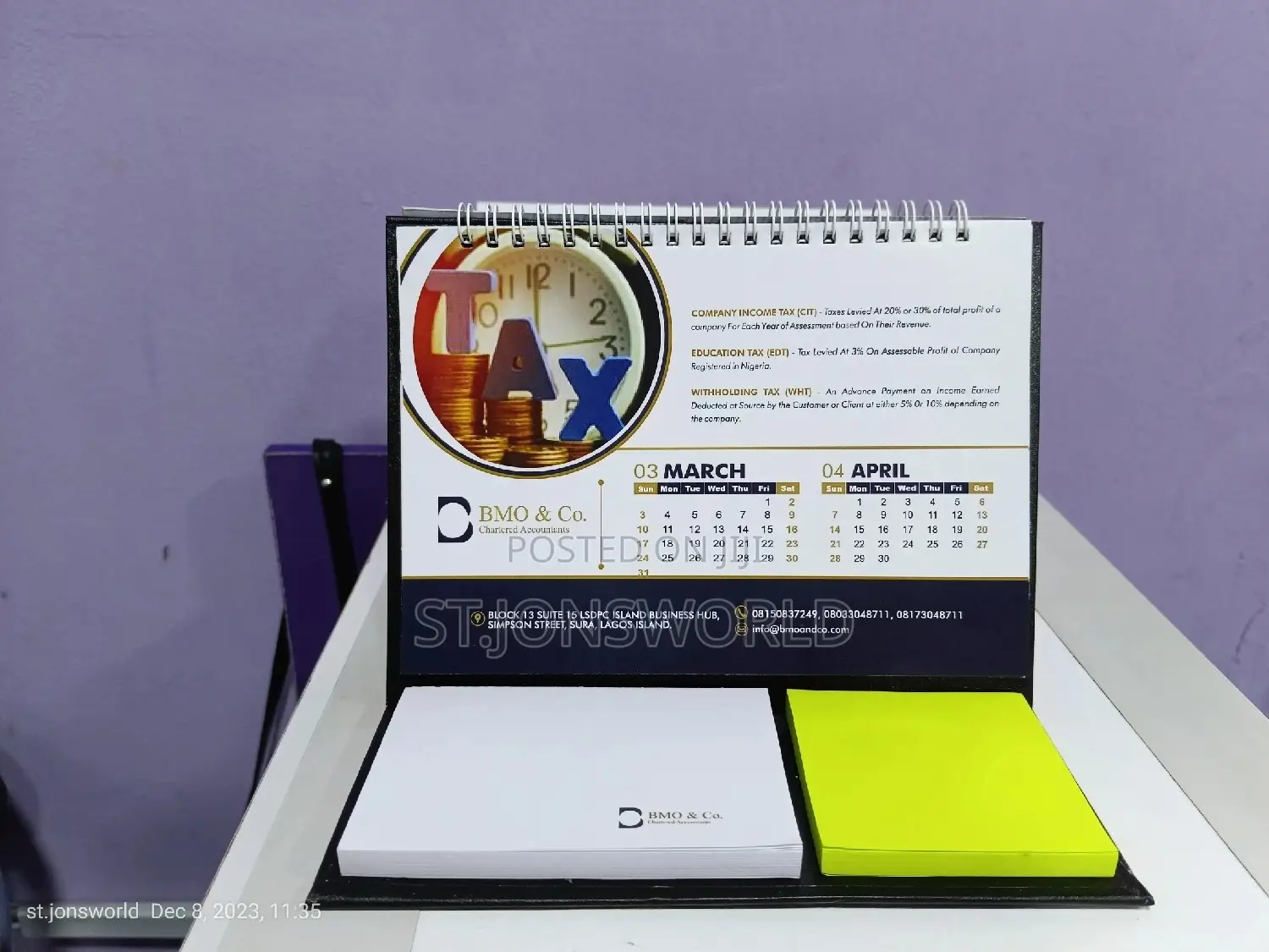 2026 Desktop Calendar Souvenirs