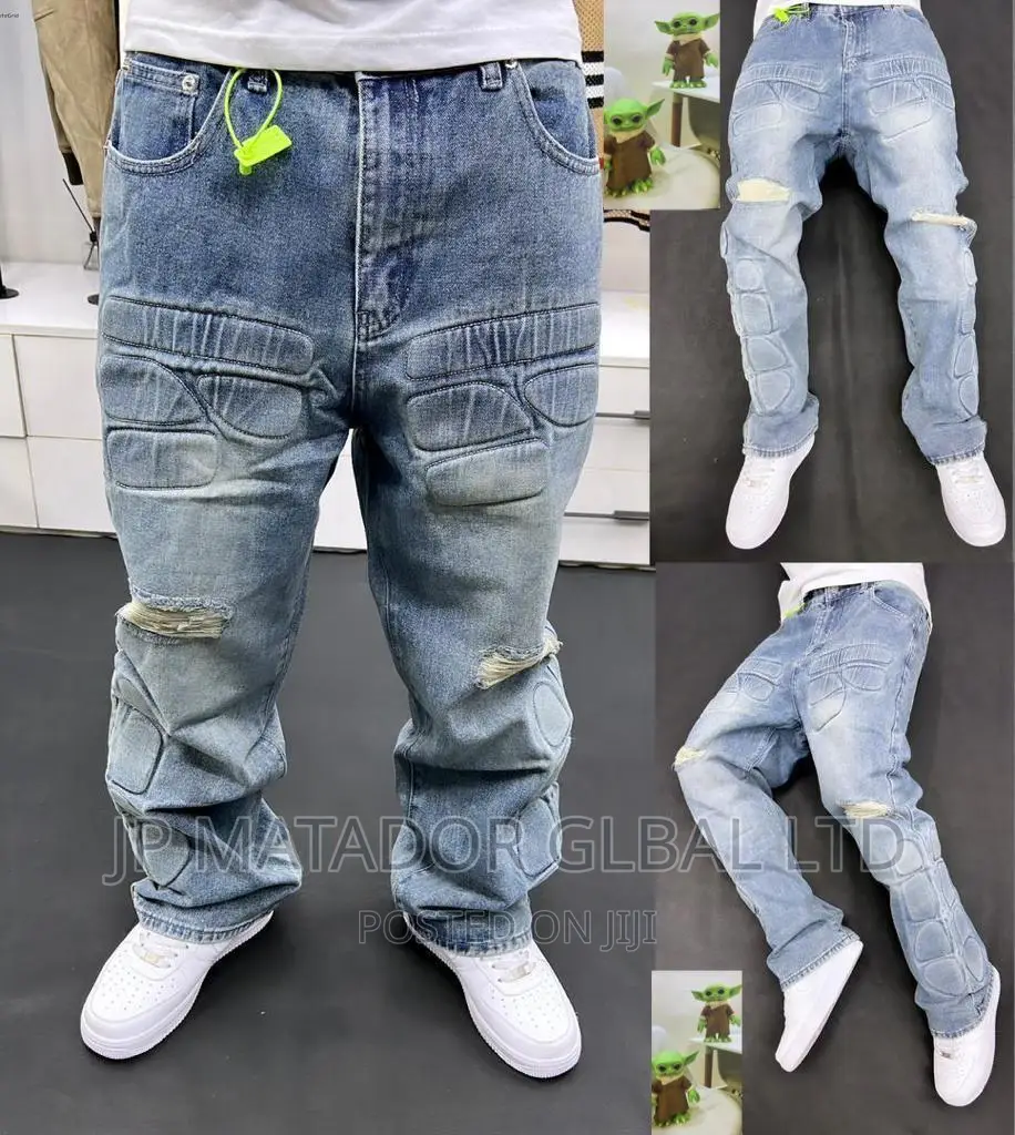 Denim Quality Baggy Straight Stock Jeans Trouser