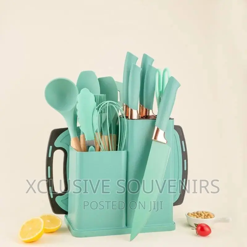 19pcs Heat Resistant Non Toxic Silicone Kitchen Utensils Set