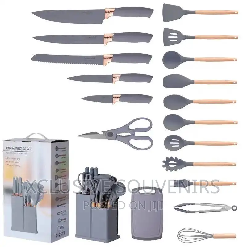 19pcs Heat Resistant Non Toxic Silicone Kitchen Utensils Set
