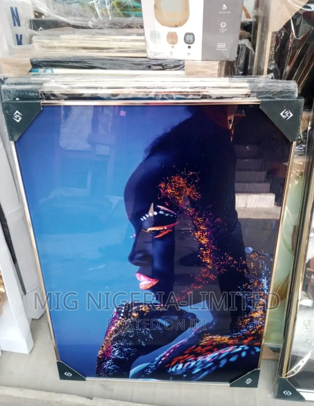 Wall Artwork Design Frame Human Face Africa Art 51x71cm