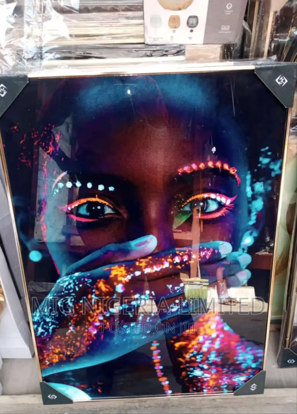 Wall Artwork Design Frame Human Face Africa Art 51x71cm