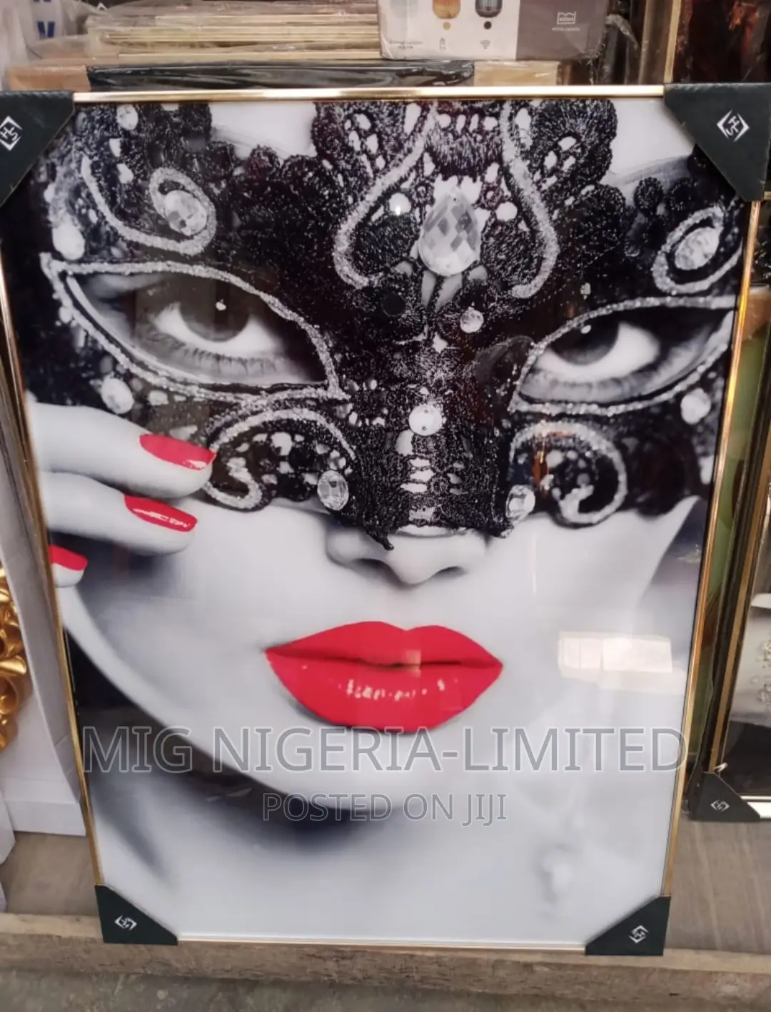 Wall Artwork Design Frame Human Face Africa Art 51x71cm