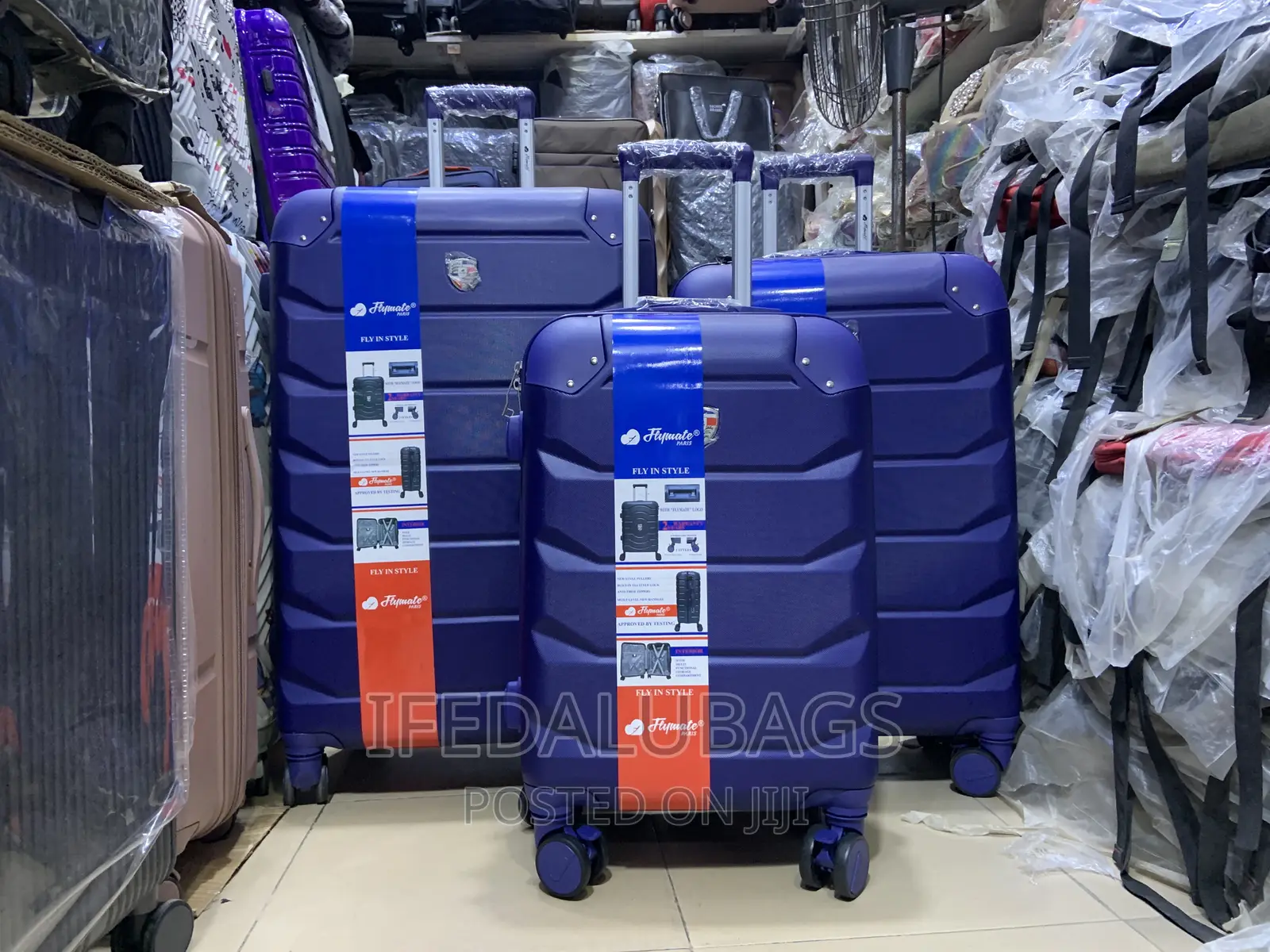 Set of Quality Imported Blue Rubber Travel Luggage