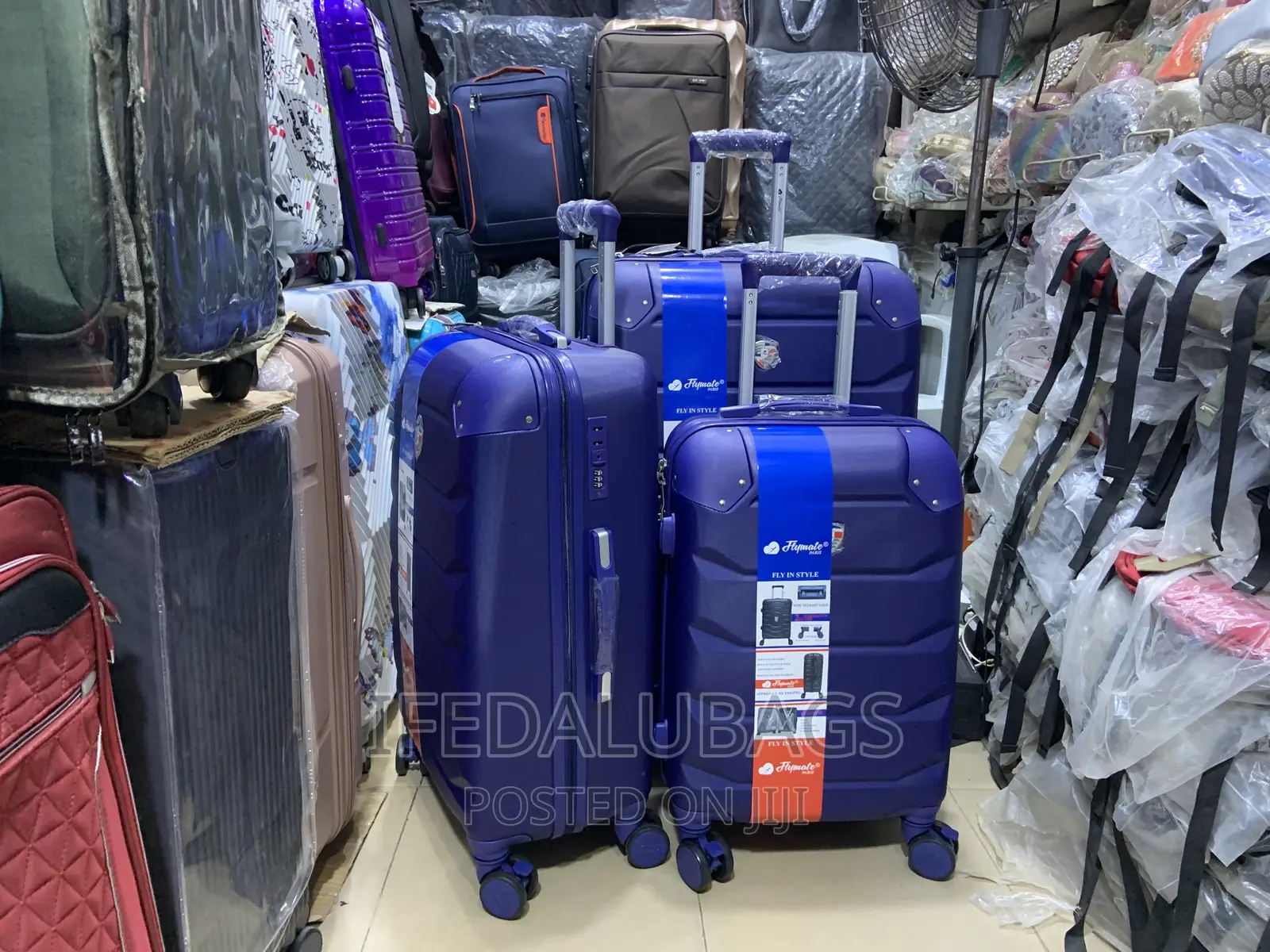 Set of Quality Imported Blue Rubber Travel Luggage