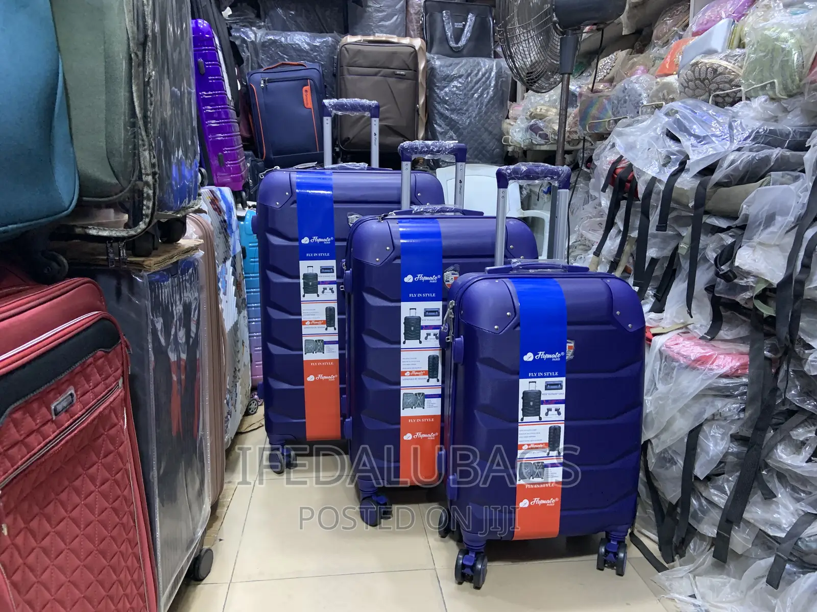 Set of Quality Imported Blue Rubber Travel Luggage