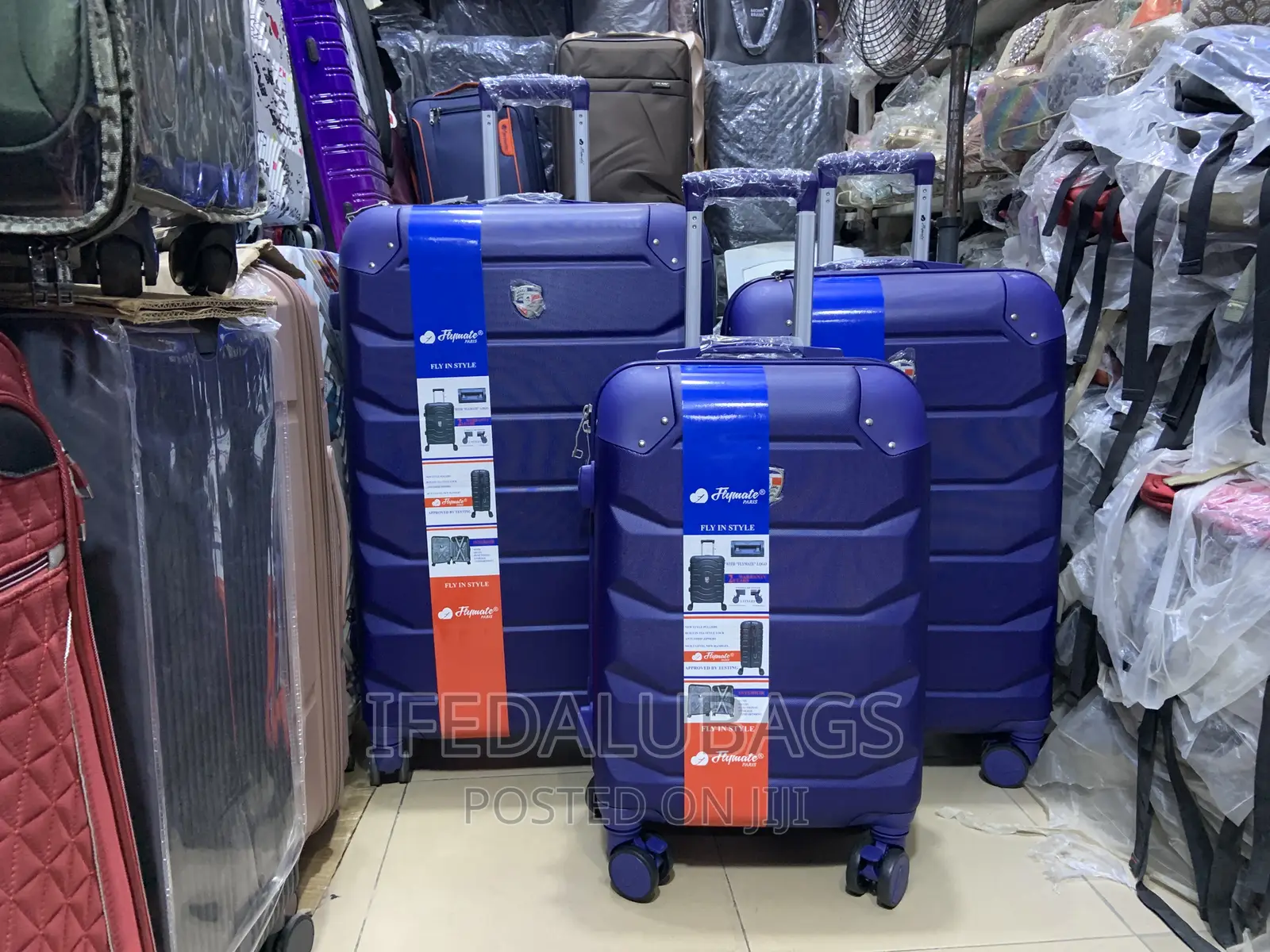 Set of Quality Imported Blue Rubber Travel Luggage