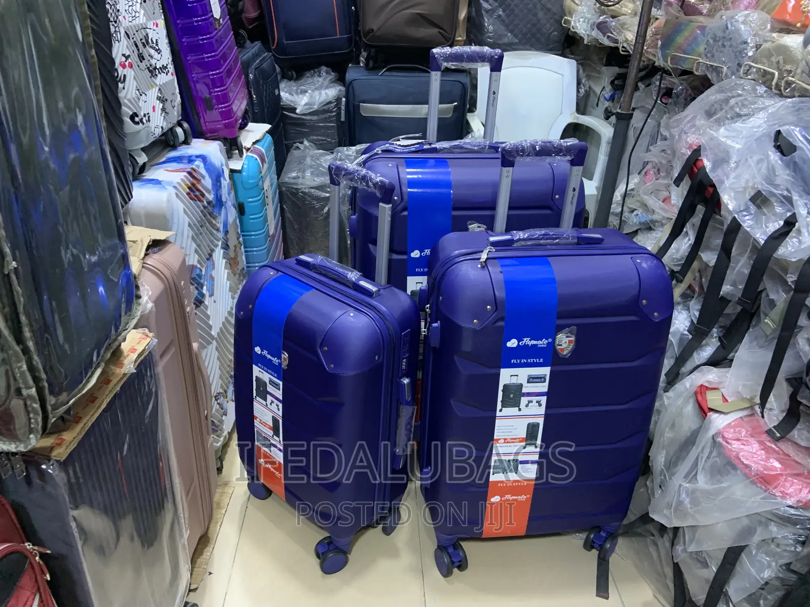 Set of Quality Imported Blue Rubber Travel Luggage
