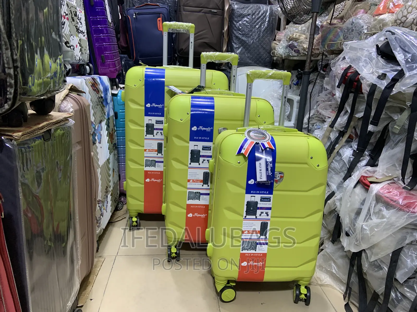 Set of Quality Imported Lemon Plastic Travel Luggage