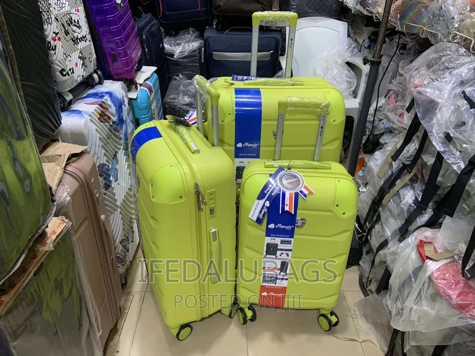 Set of Quality Imported Lemon Plastic Travel Luggage