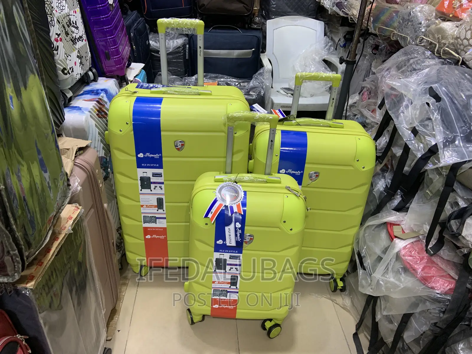 Set of Quality Imported Lemon Plastic Travel Luggage