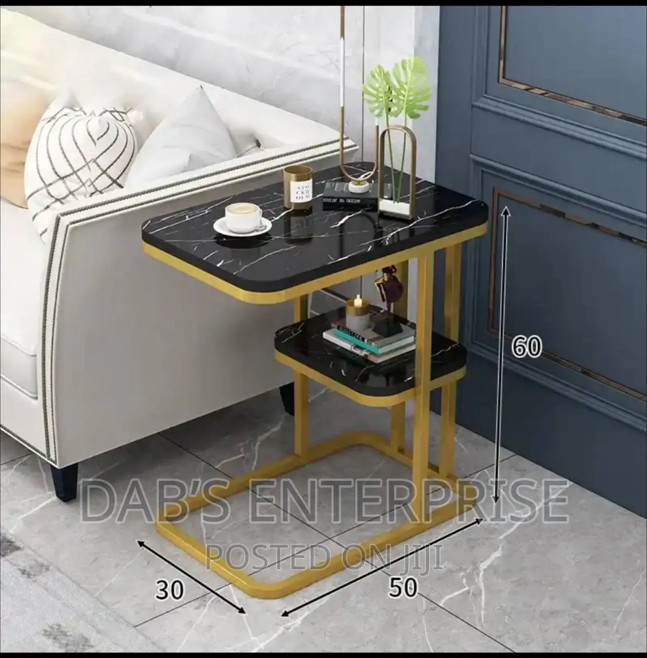 Small Marble Texture Side Table