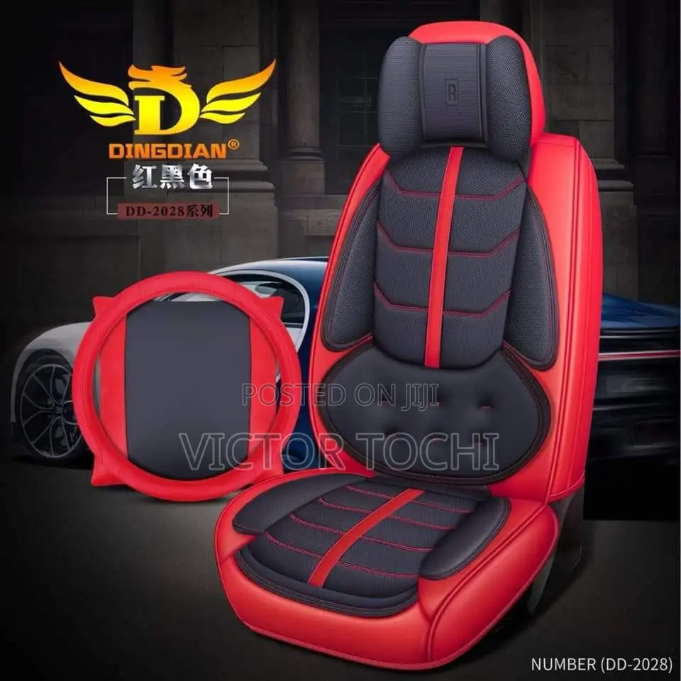 Quality Leather Seat Cover Black/Red