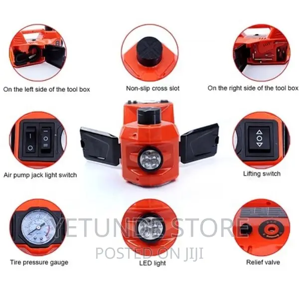 7tons Electric Car Jack,Wheel Spanner Tyre Pump for Cars