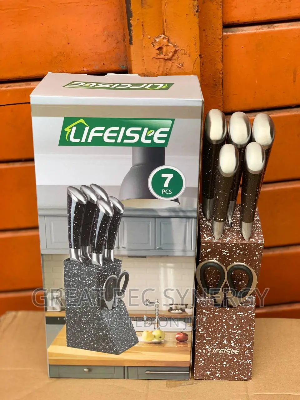 Set of High Quality Knife Set With Rack - Stainless Steel