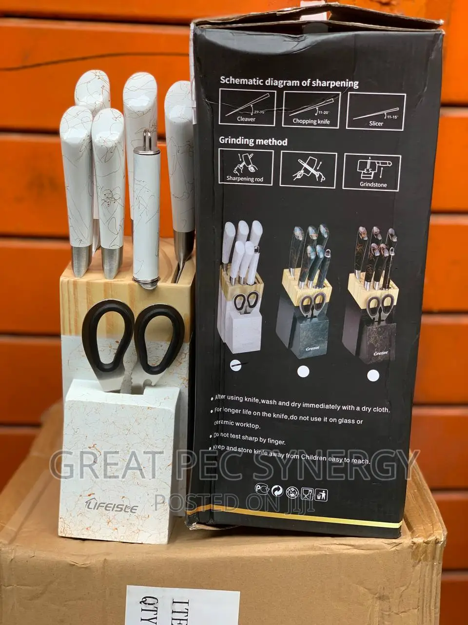 Set of High Quality Knife Set With Rack - Stainless Steel