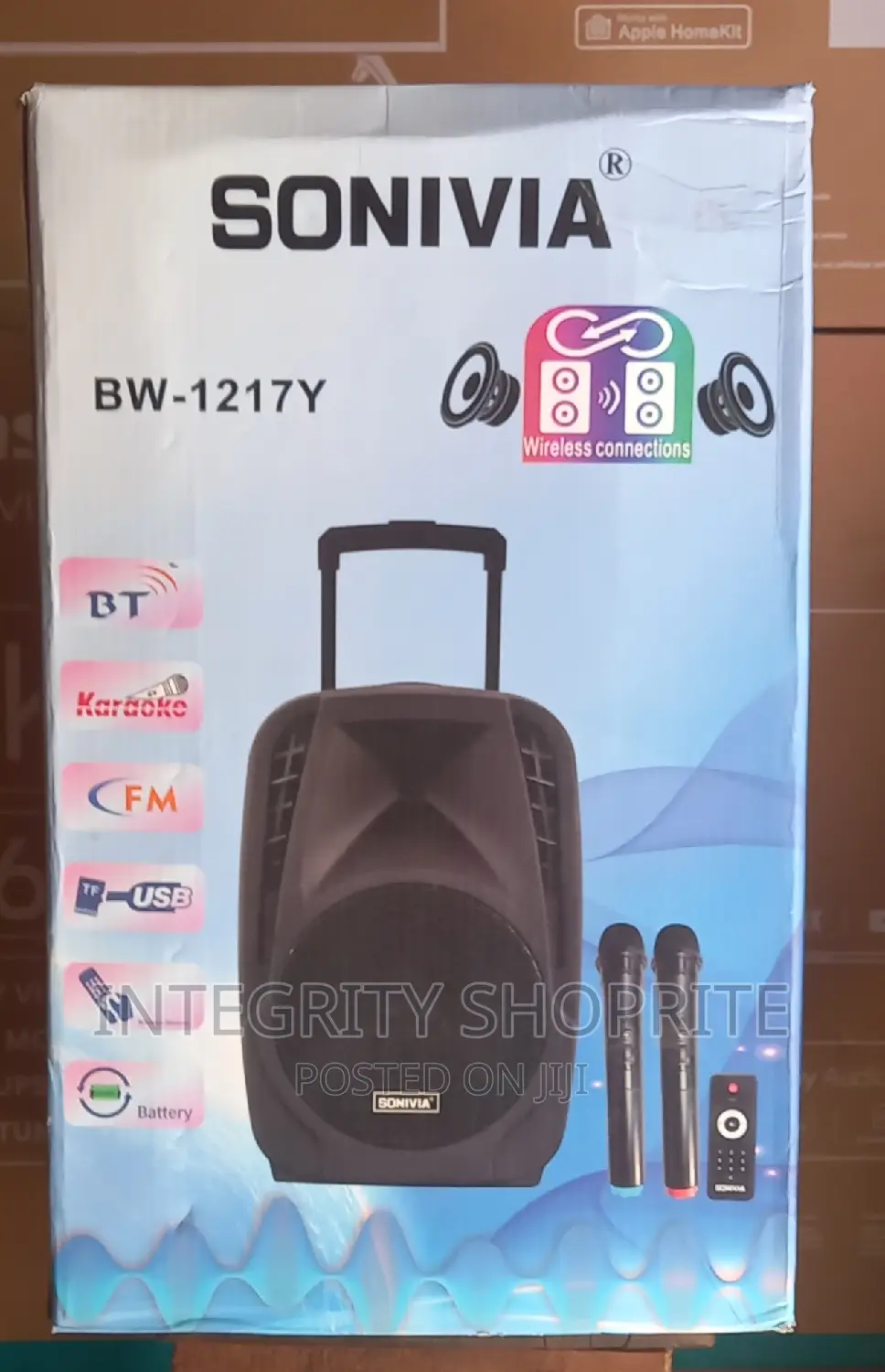 SONIVIA 12'' Bluetooth Rechargeable Wireless Microphones