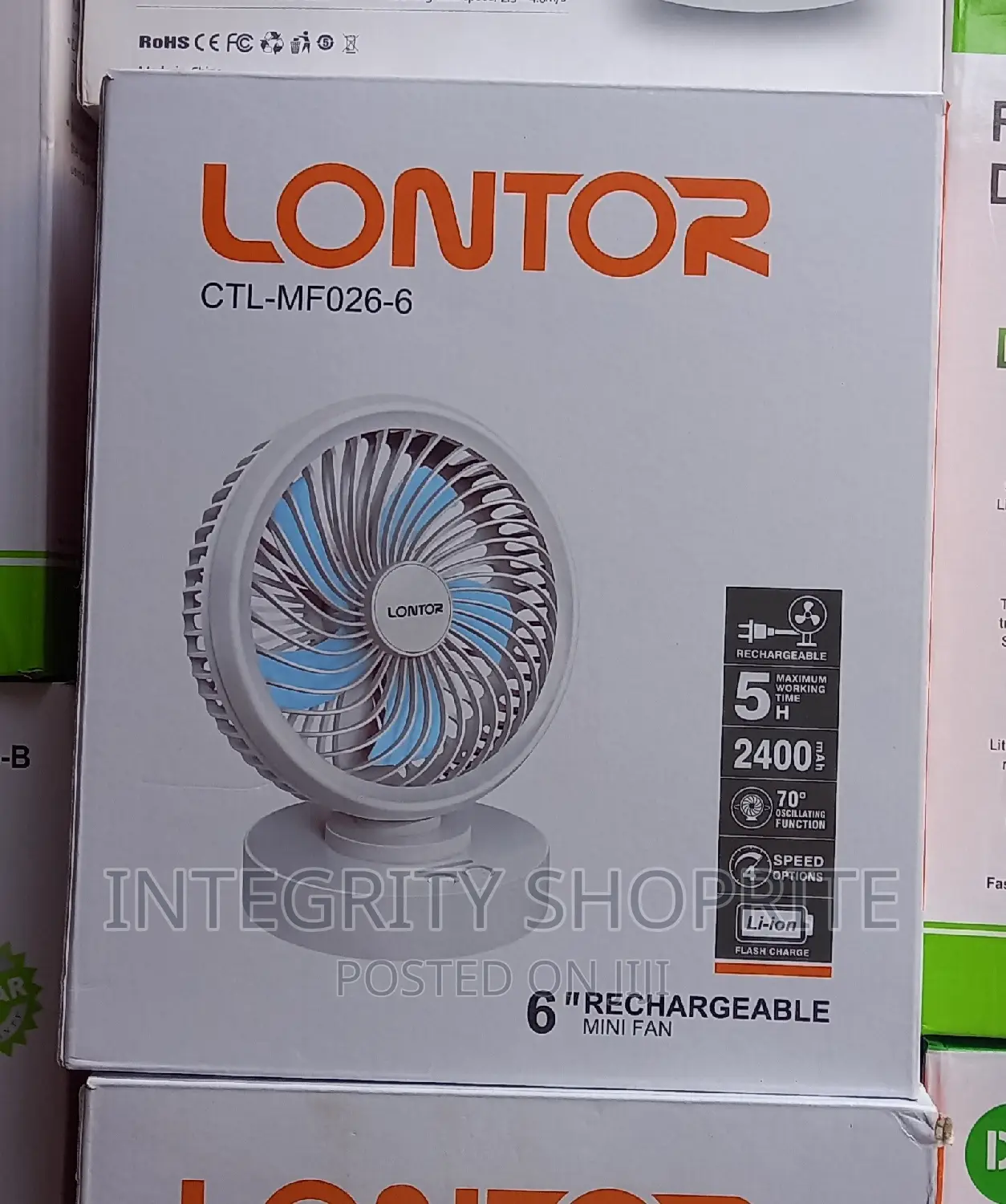 Lontor 6" Inches Portable Rotating Mini Fan