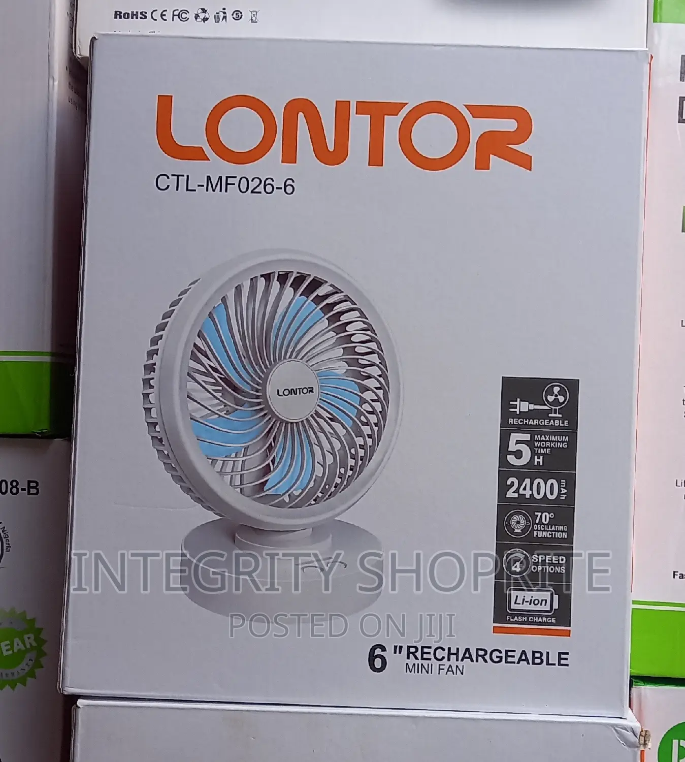 Lontor 6" Inches Portable Rotating Mini Fan