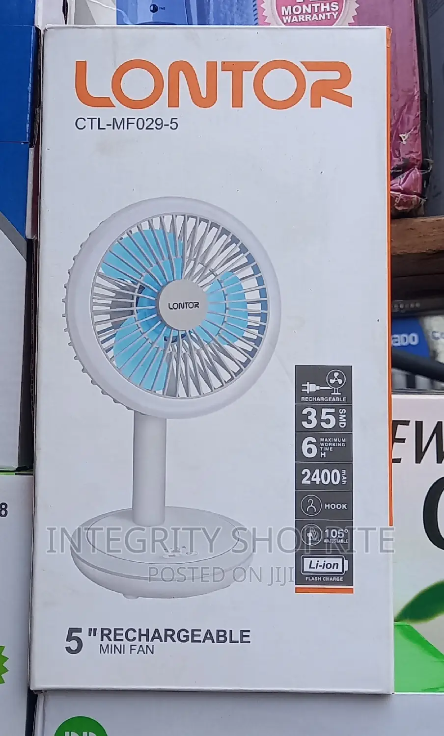Lontor 5" Inches Portable Mini Fan With LED Light