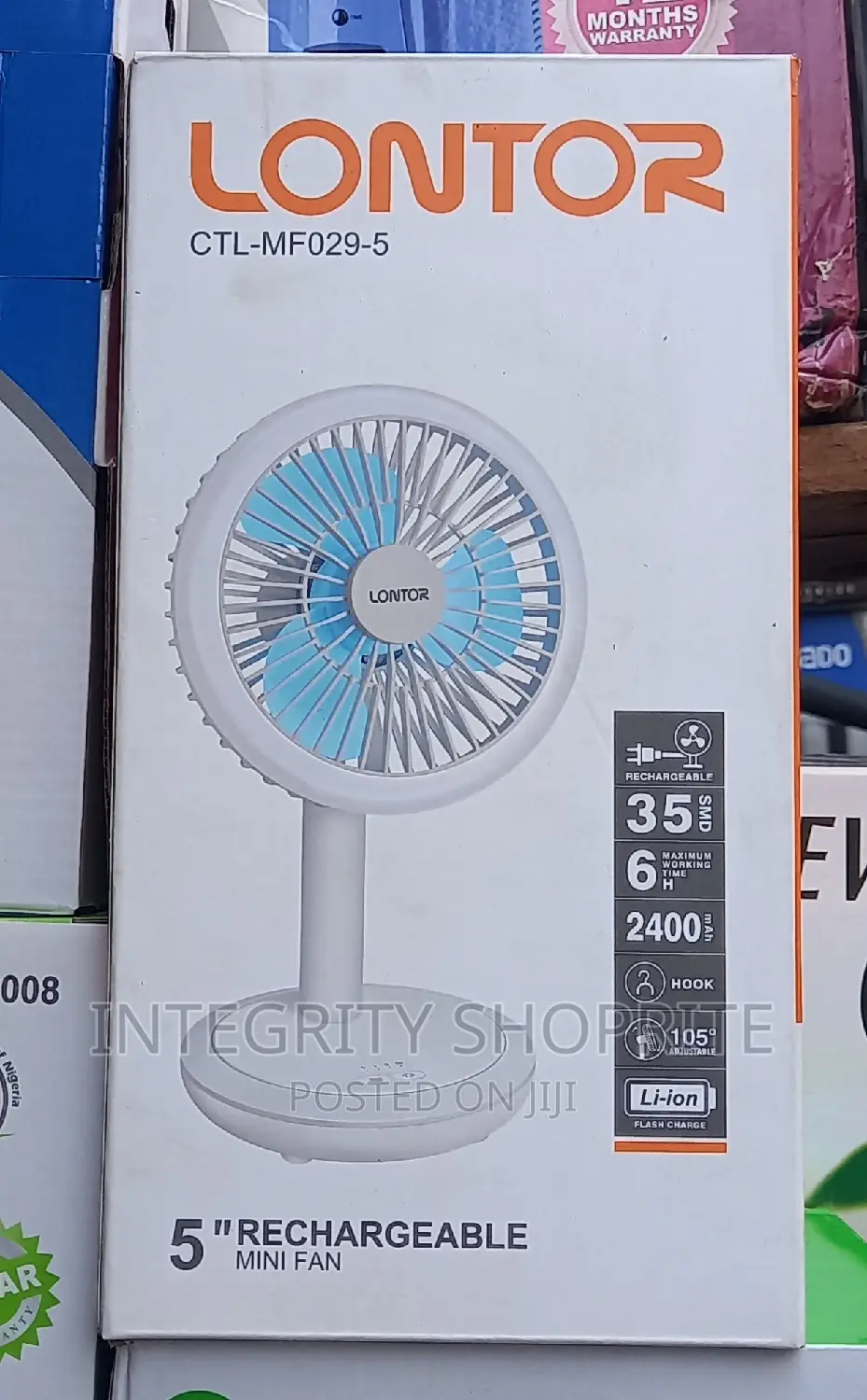 Lontor 5" Inches Portable Mini Fan With LED Light