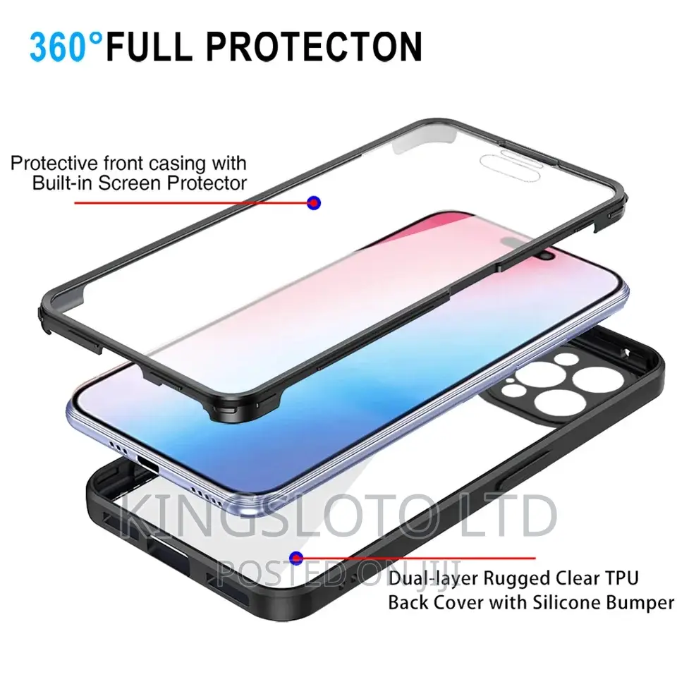 360 Front and Back Case for iPhone 12, 13,14,15 Pro Max