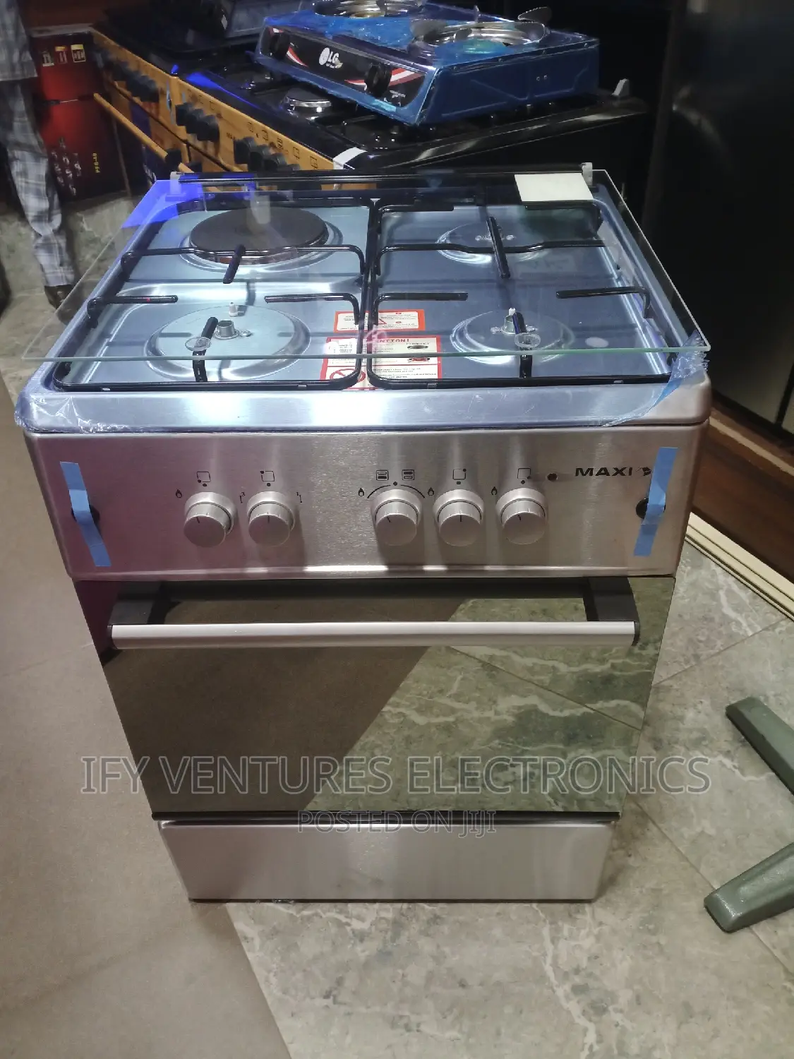 Maxi 3+1gas Cooker, 60*60, Silver Colour