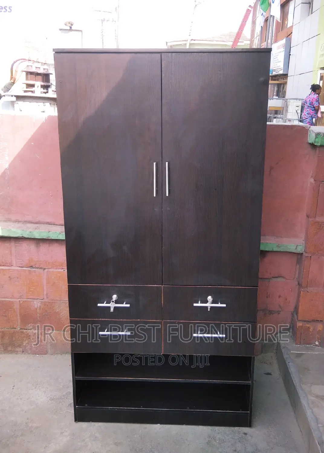 Quality 6ft by 3ft 2 Door HDF Wooden Wardrobe Drawer