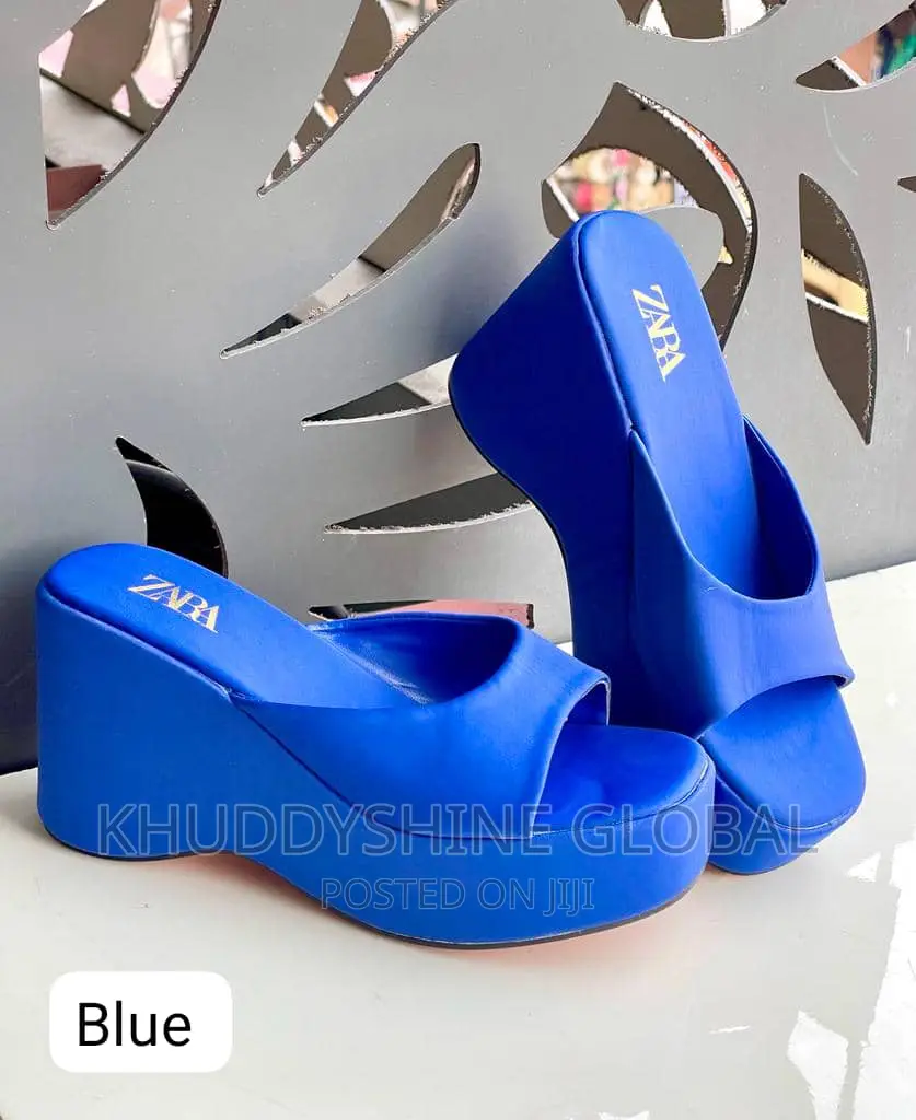 Zara New Summer Slipper Chunky High Heels Slip on Slides