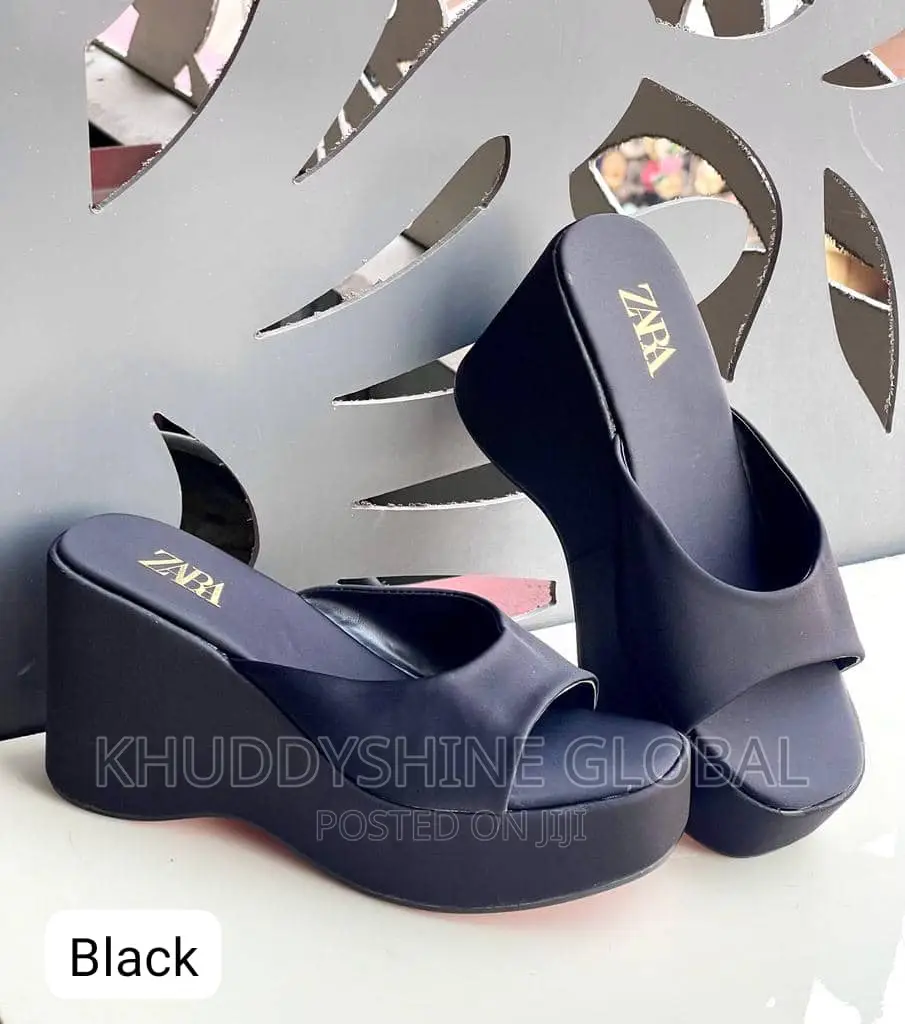 Zara New Summer Slipper Chunky High Heels Slip on Slides