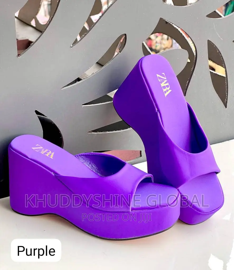 Zara New Summer Slipper Chunky High Heels Slip on Slides