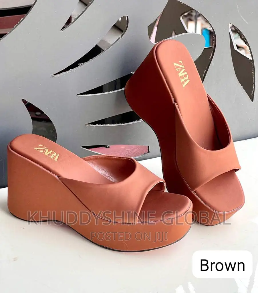 Zara New Summer Slipper Chunky High Heels Slip on Slides