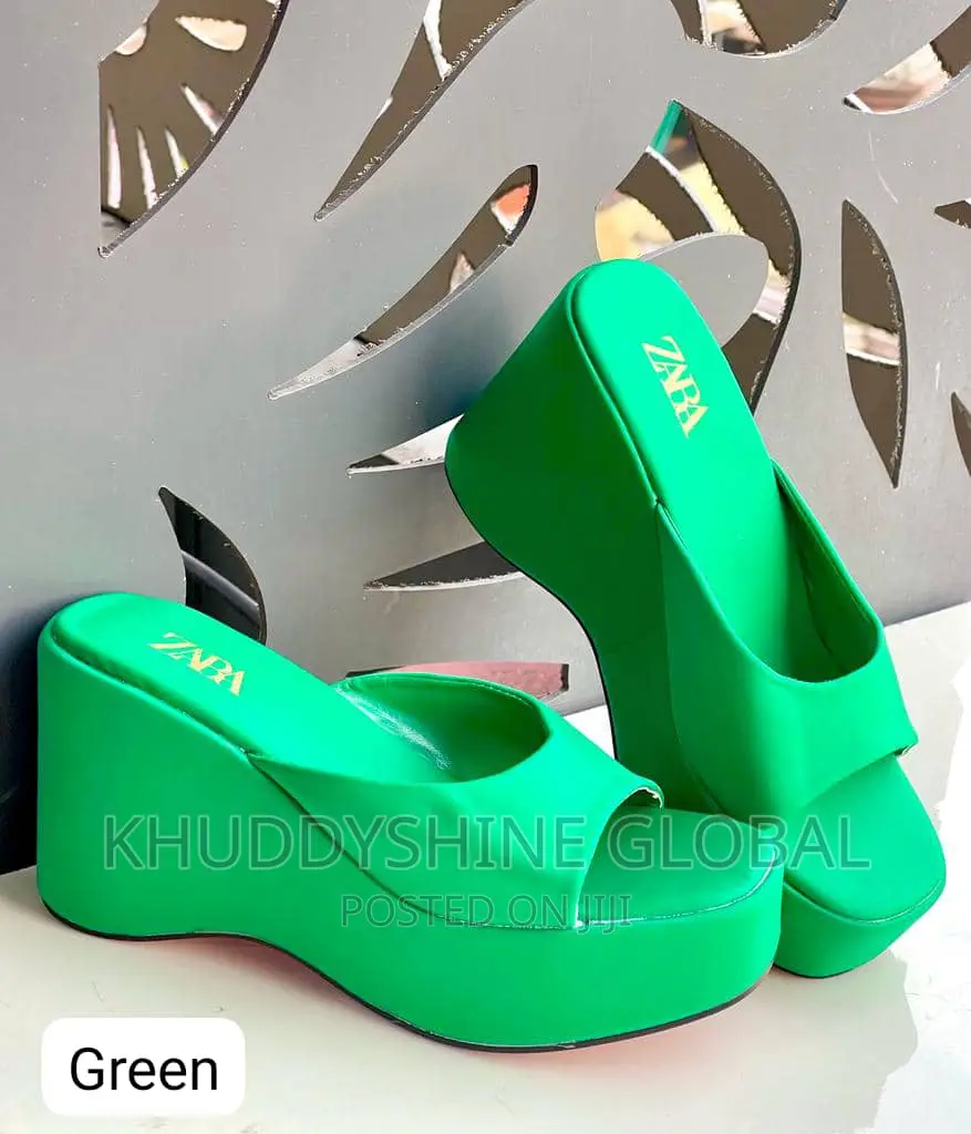 Zara New Summer Slipper Chunky High Heels Slip on Slides