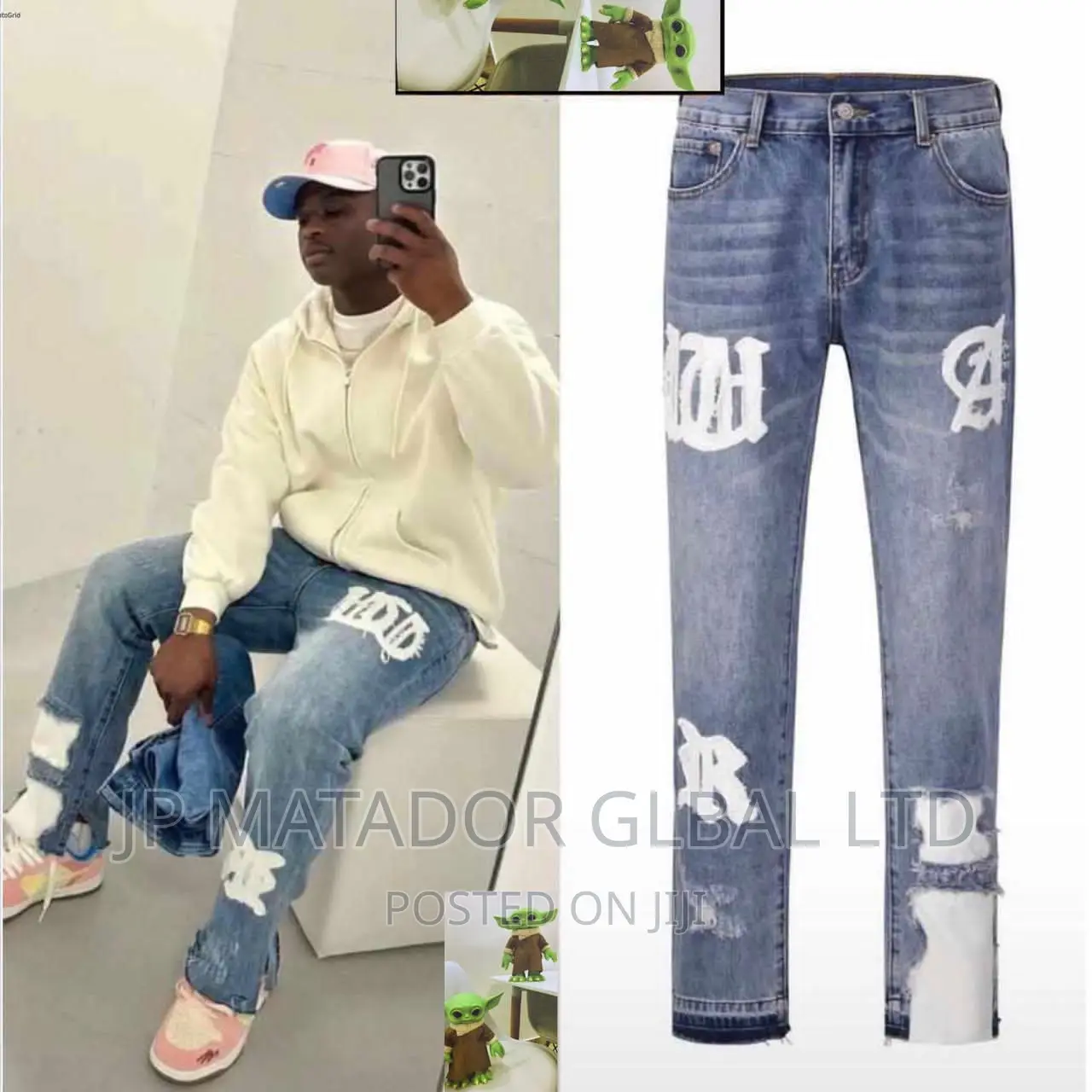 Denim Quality Baggy Straight Stock Jeans Trouser