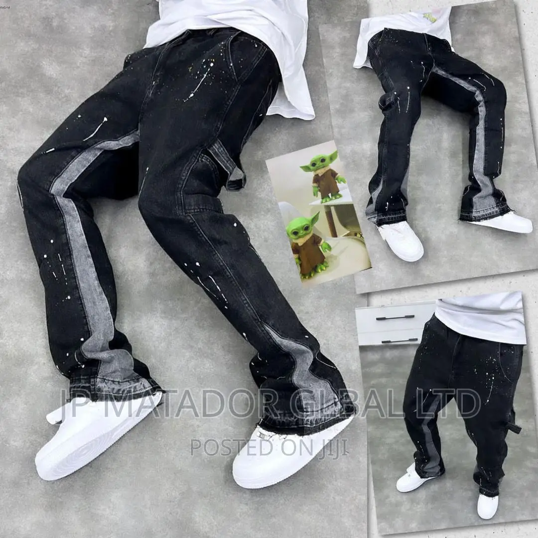 Denim Quality Baggy Straight Stock Jeans Trouser