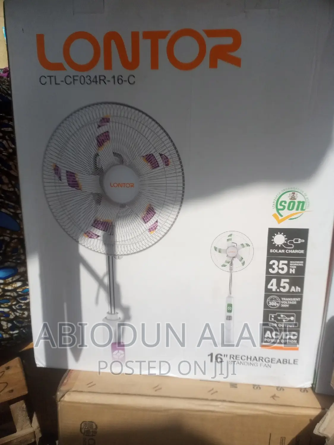 16" Lontor Rechargeable Fan