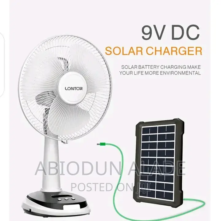 12 Inches Lontor Rechargeable Solar Fan