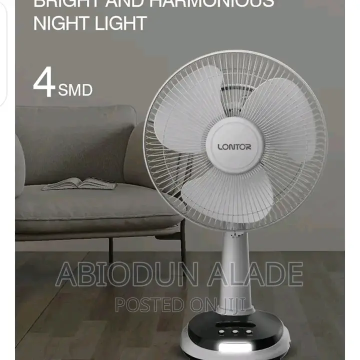 12 Inches Lontor Rechargeable Solar Fan