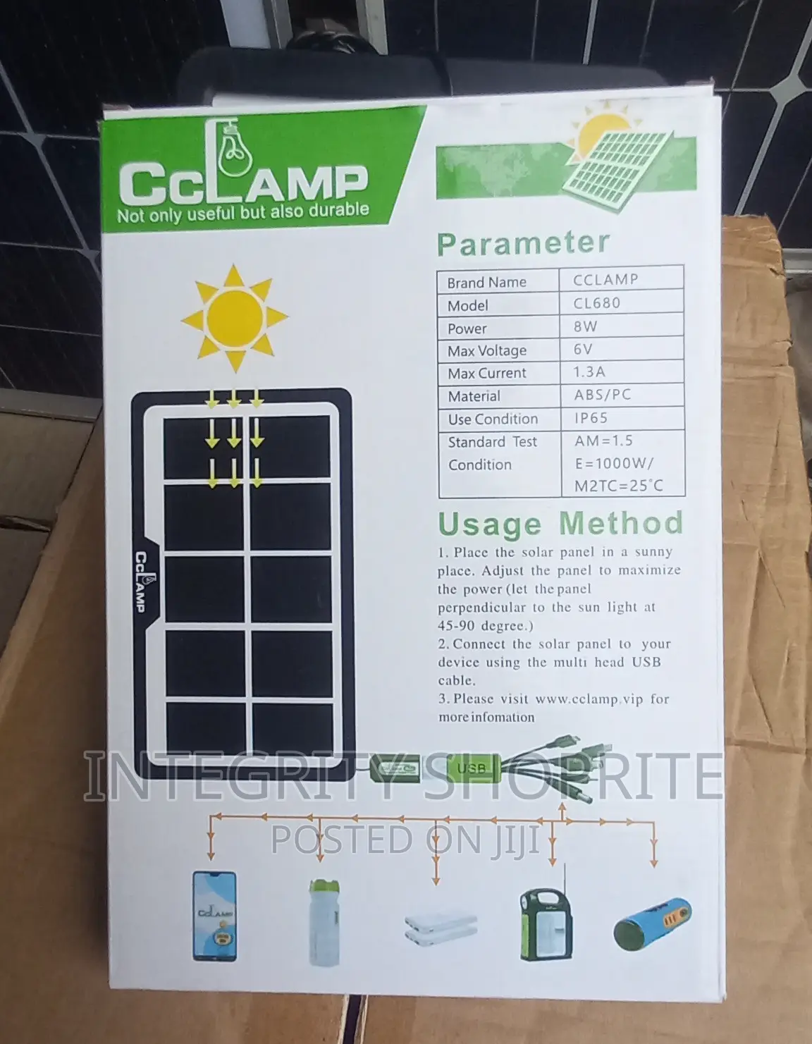 Phone Solar Charger Multi Usb - 8W - 6v - Charge Any Phone