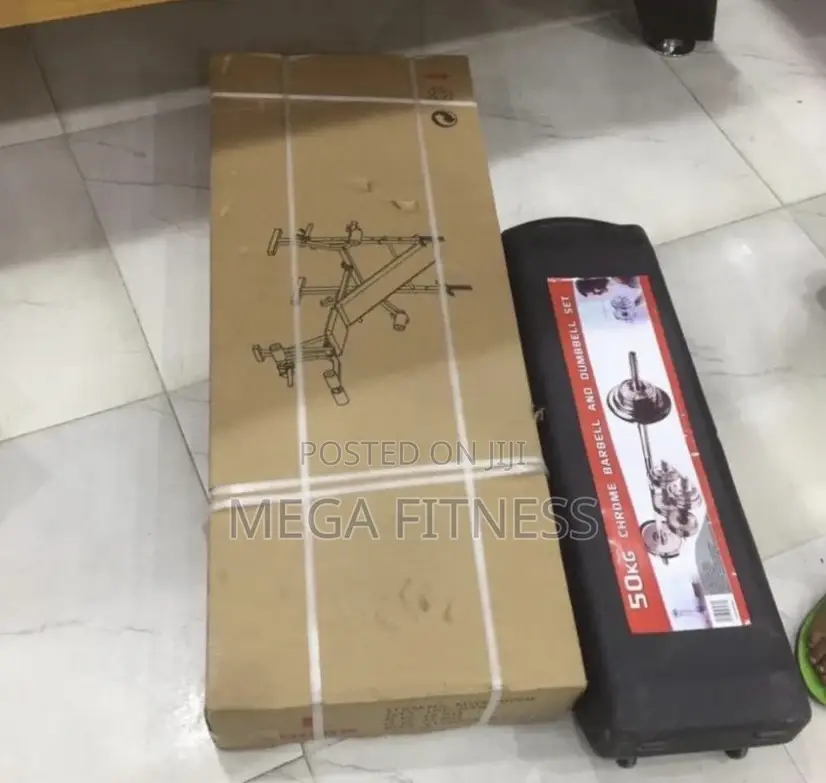 Weight Lifting Bench With 50kg Adjustable Dumbbell