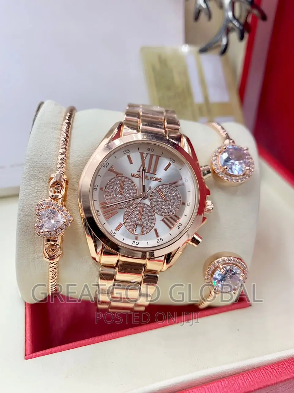 Michael Kors Ladies Wristwatch and Bangles Set