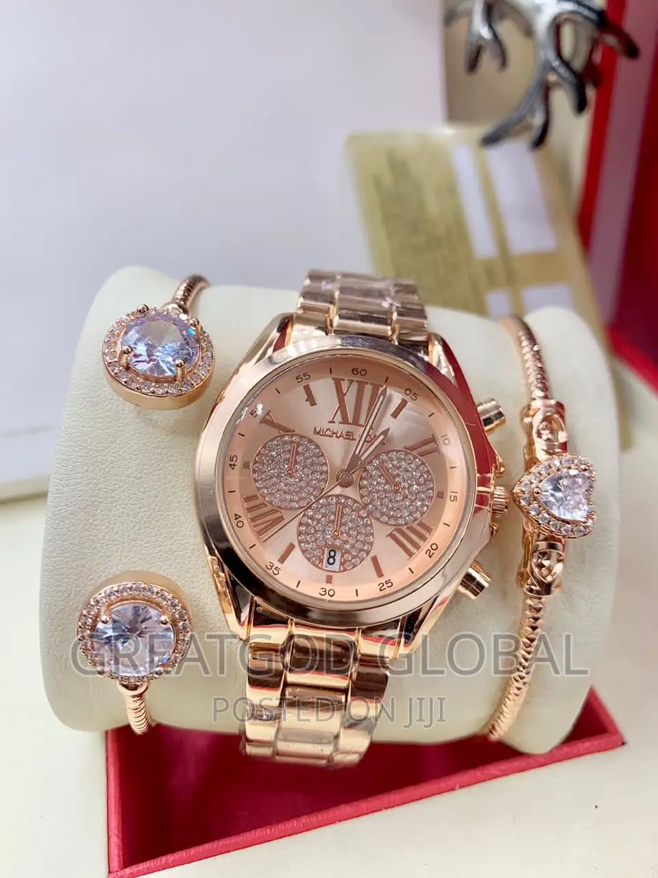 Michael Kors Ladies Wristwatch and Bangles Set