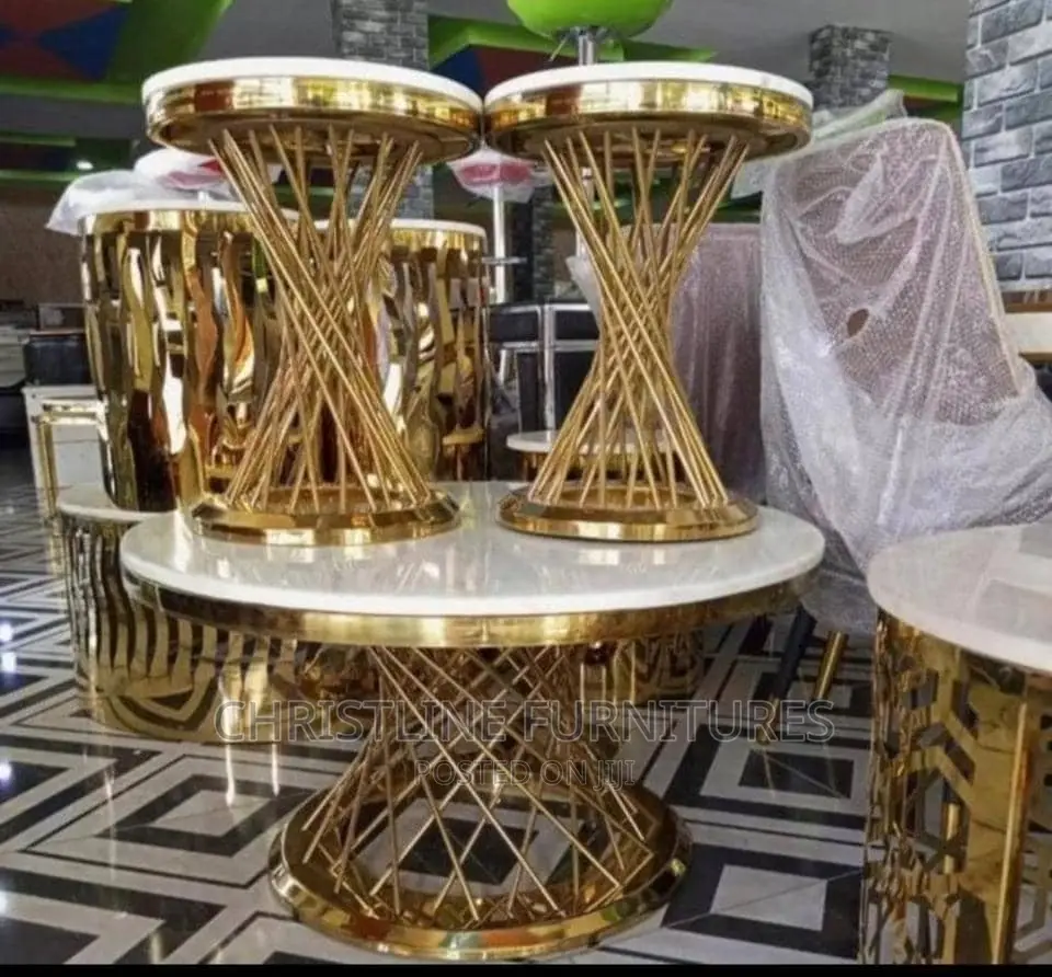 Quality Marble Top Center Table and Two Side Stool