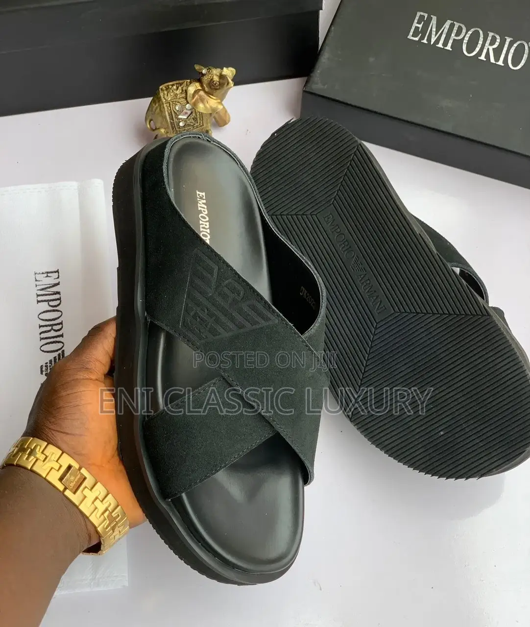 High Quality Designer Slippers Emporio Armani Available