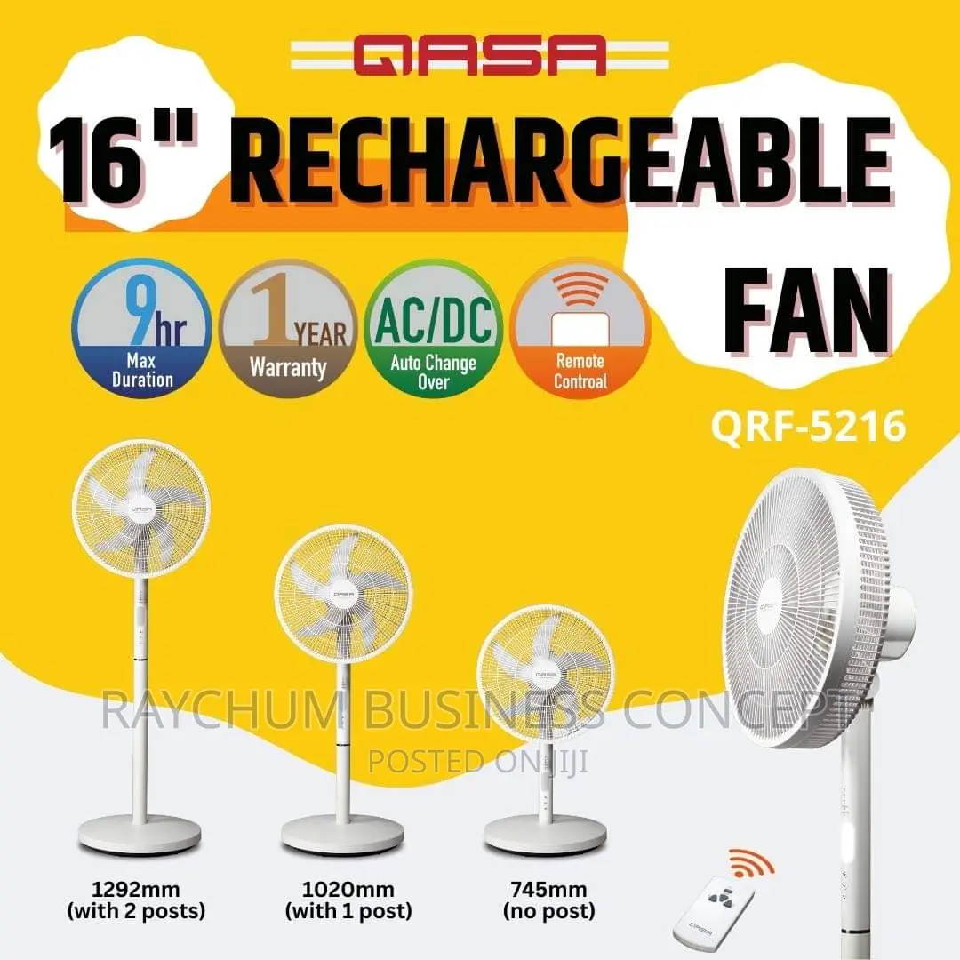 Qasa Rechargeable Fan With Adjustable Stand