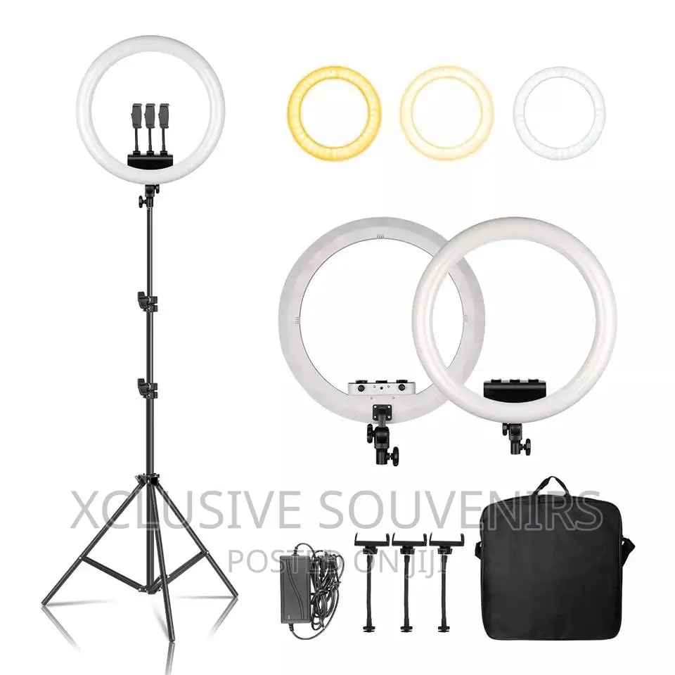18” Led Ring Light Kit With Tripod Stand And Remote Control