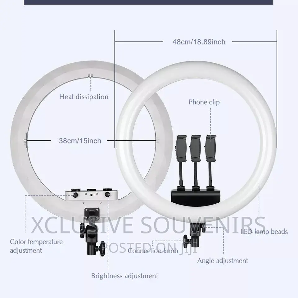 18” Led Ring Light Kit With Tripod Stand And Remote Control