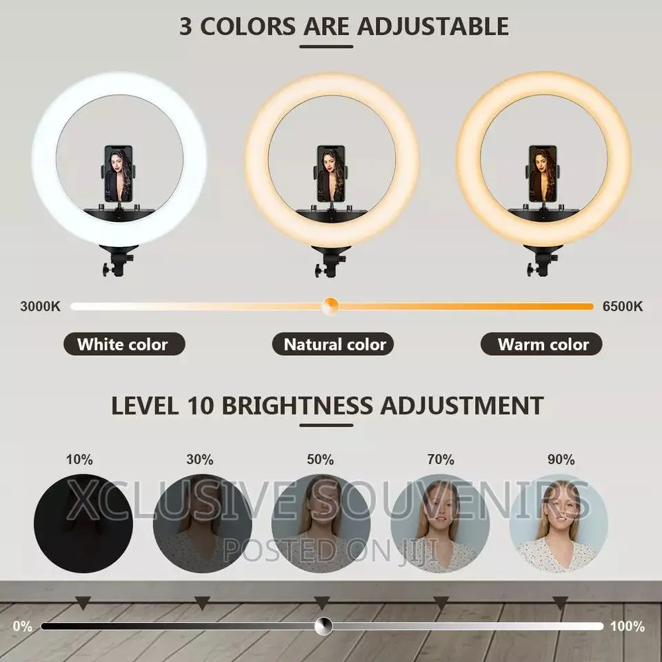 18” Led Ring Light Kit With Tripod Stand And Remote Control